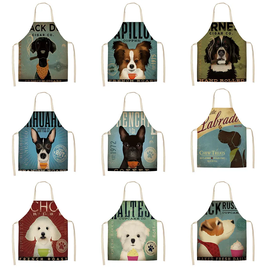 Women Men Kitchen Aprons Cute Dogs Waterproof Cooking oil-proof Cotton Linen Antifouling Chef Apron Cleaning 68*55cm 0098
Women Men Kitchen Aprons Cute Dogs Waterproof Cooking oil-proof Cotton Linen Antifouling Chef Apron Cleaning 68*55cm 0098