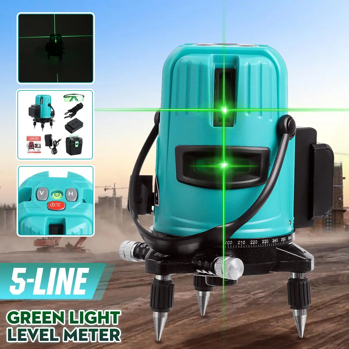 ZEAST 5 Lines Powerful Green Light Laser Level Automatic Self Leveling 360 Vertical Horizontal Tilt Cross Line w/Outdoor Mode
ZEAST 5 Lines Powerful Green Light Laser Level Automatic Self Leveling 360 Vertical Horizontal Tilt Cross Line w/Outdoor Mode