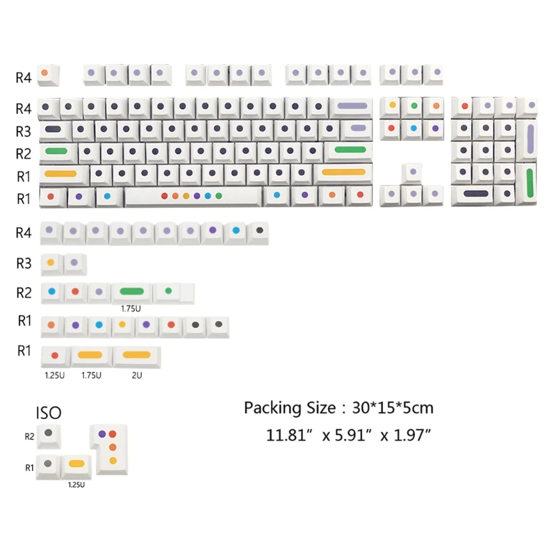 

H7JA 136 Key Keycap Set Iso Layout Cherry Profile PBT 5 Sides Sublimation Keycaps for 61/87/104/108 Keys Mechanical Keyboard