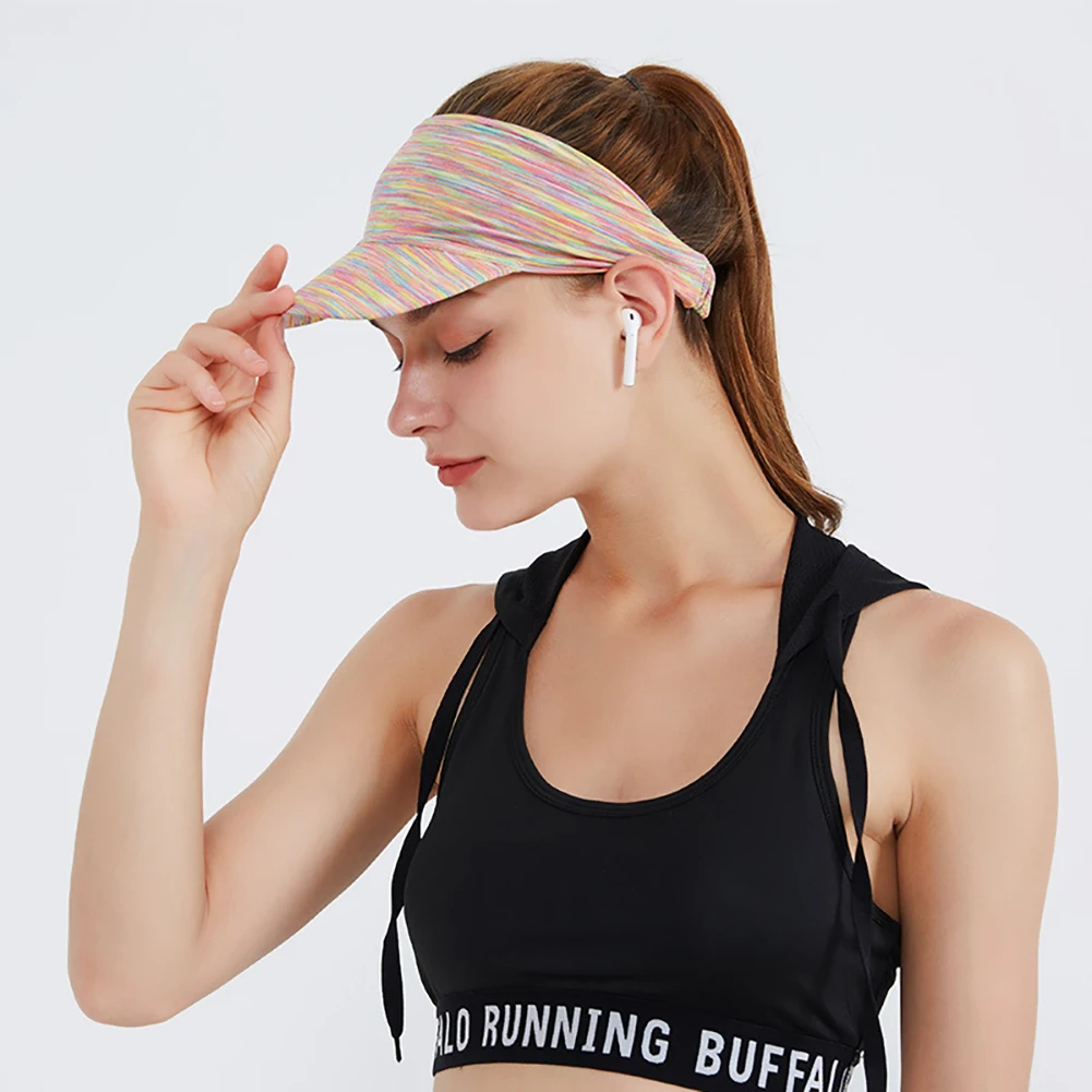 Women's cap Summer Sun Visor Headband Multicolor Striped UV Protection Empty Top Baseball Hat for Running Sports Cycling cap
Women's cap Summer Sun Visor Headband Multicolor Striped UV Protection Empty Top Baseball Hat for Running Sports Cycling cap