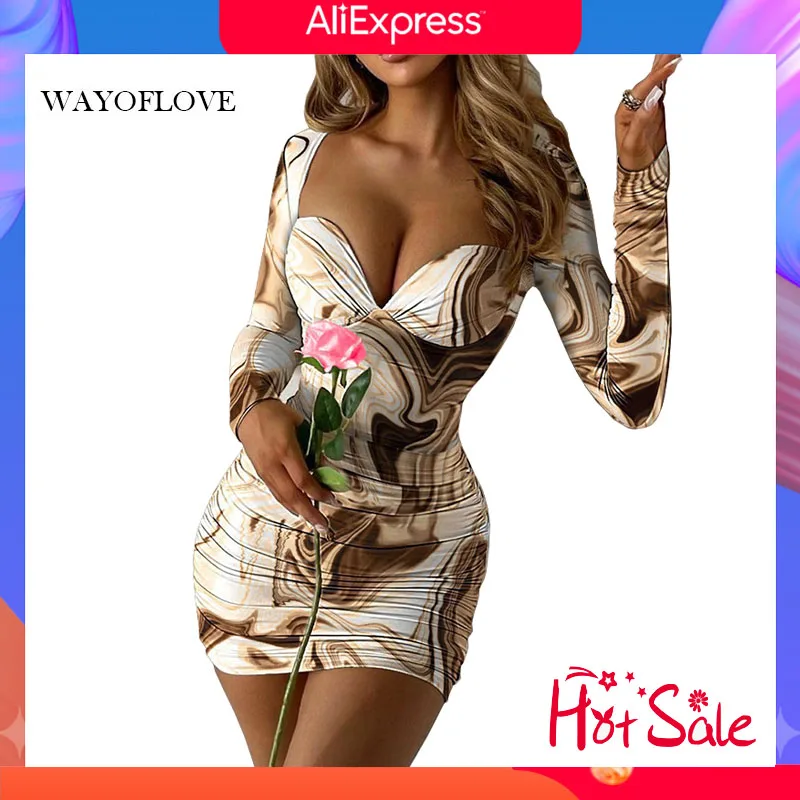 WAYOFLOVE New Spring Summer Long Sleeve Dresses Sexy Low-cut Buttocks Nightclub Casual Vestidos Dresses Party Slim Women's Dress
WAYOFLOVE New Spring Summer Long Sleeve Dresses Sexy Low-cut Buttocks Nightclub Casual Vestidos Dresses Party Slim Women's Dress