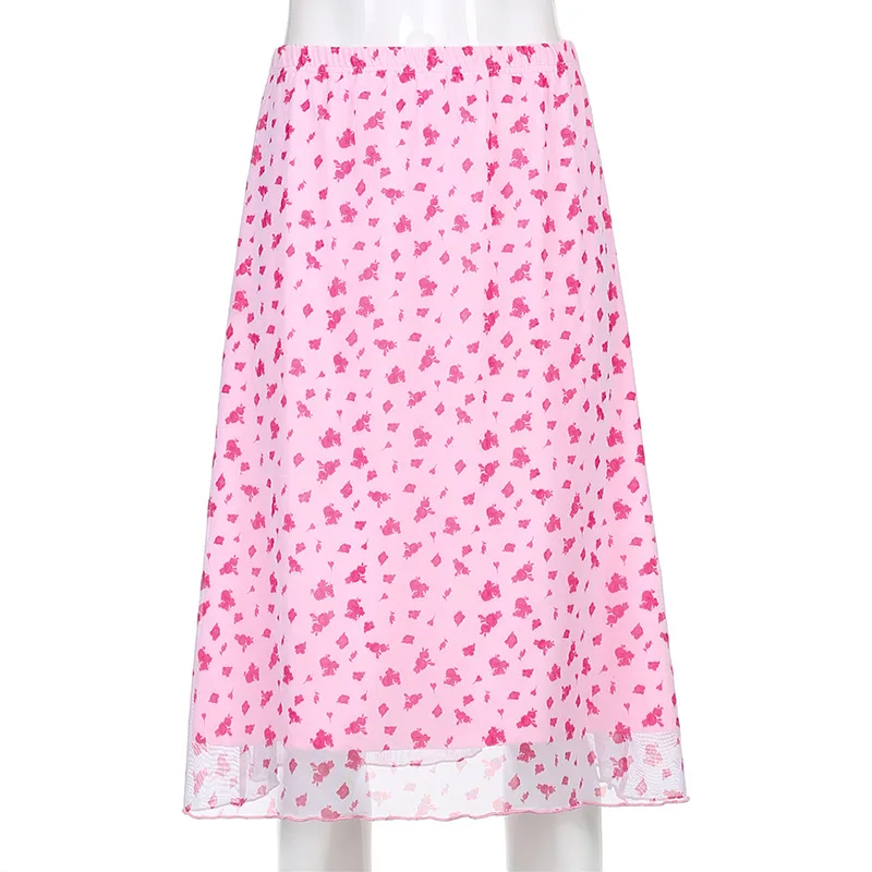 Oeak 2021 Floral Print Pink High Waist Midi Skirt Y2K Patchwork Mesh A Line Short Skirts Womens Summer Casual Kawaii Fashion
Oeak 2021 Floral Print Pink High Waist Midi Skirt Y2K Patchwork Mesh A Line Short Skirts Womens Summer Casual Kawaii Fashion