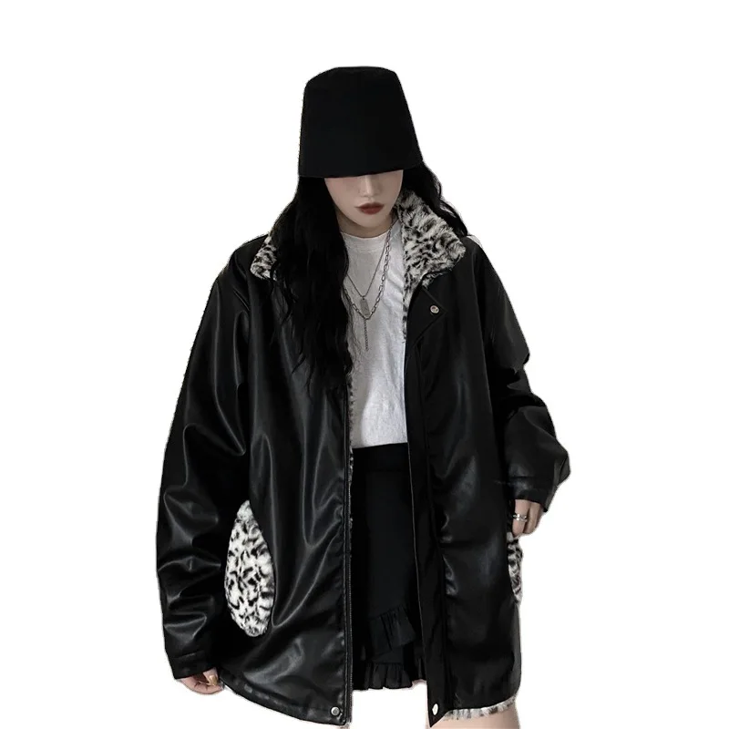 Korea Ins Coats on Both Sides Harajuku Leopard-print Lamb Fur Integrates High Street Fashion Trend Warm Loose Leather BF Clothes
Korea Ins Coats on Both Sides Harajuku Leopard-print Lamb Fur Integrates High Street Fashion Trend Warm Loose Leather BF Clothes