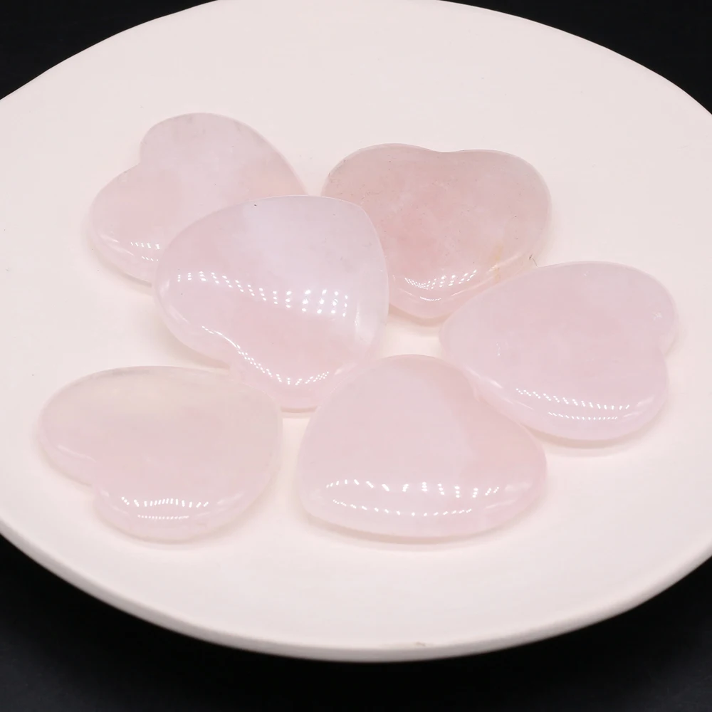 

40x40mm Natural Semi-precious Stone Crystal Rose Quartz Heart Shape Aura Healing Agate Gems Home Decoration Ornaments Jewelry