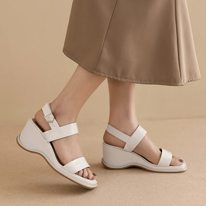 MoonMeek 2021 Summer Women Sandals Fashion Wedges Platform Sandals Genuine Leather High Heels Party Shoes Beige White Apricot
MoonMeek 2021 Summer Women Sandals Fashion Wedges Platform Sandals Genuine Leather High Heels Party Shoes Beige White Apricot