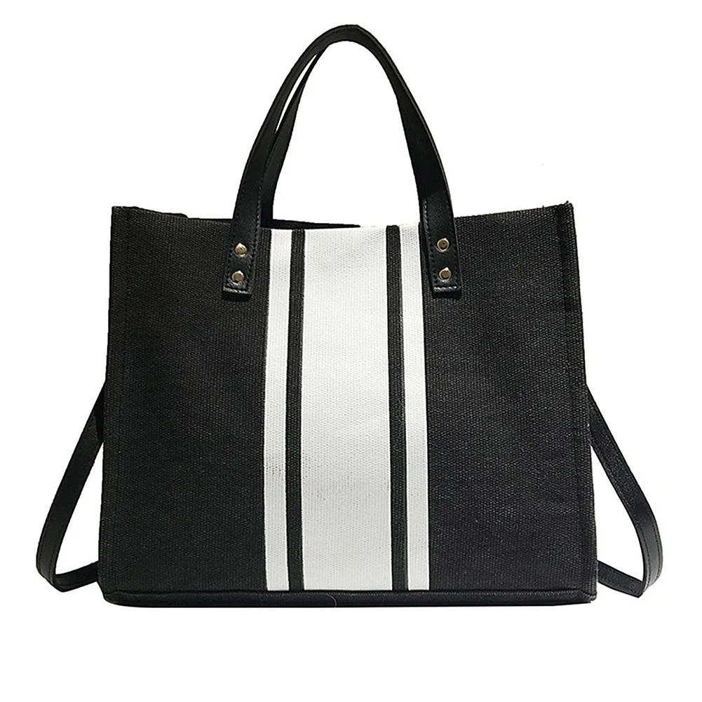Hot Sale Women Handbag Large Capacity Shoulder Bags High Quality Stripe Color Block Canvas Bag Shoulder Bags Ladies Wild Bags
Hot Sale Women Handbag Large Capacity Shoulder Bags High Quality Stripe Color Block Canvas Bag Shoulder Bags Ladies Wild Bags