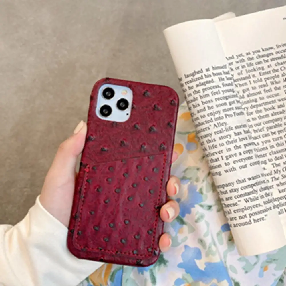 Green High-grade Leather ostrich Pattern Bracket Back Phone Case for iphone 6 6s 7 8 Plus All-inclusive Anti-fall Cover XS Max X
Green High-grade Leather ostrich Pattern Bracket Back Phone Case for iphone 6 6s 7 8 Plus All-inclusive Anti-fall Cover XS Max X