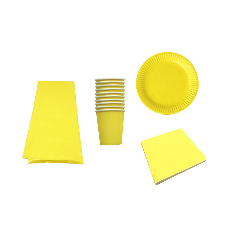 61pcs Pure Yellow Color Birthday Party Supplies Solid Color Disposable Tableware Disposable Plates Cups Napkins Tablecloths
61pcs Pure Yellow Color Birthday Party Supplies Solid Color Disposable Tableware Disposable Plates Cups Napkins Tablecloths