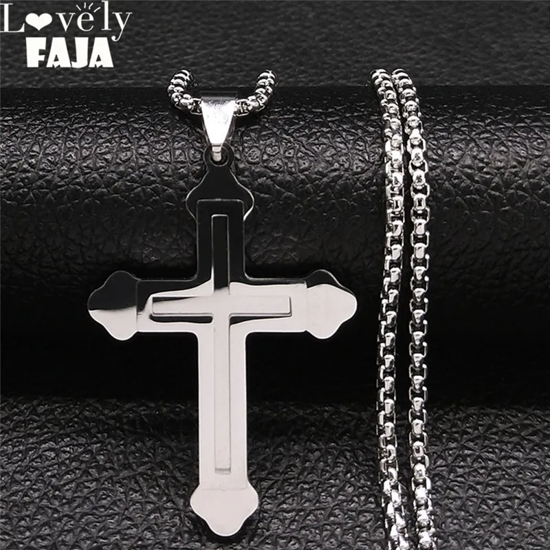 Stainless Steel Multilayer Christianity Cross Chain Necklace Silver Color Religion Necklaces Jewelry chrétienneN1171S02
Stainless Steel Multilayer Christianity Cross Chain Necklace Silver Color Religion Necklaces Jewelry chrétienneN1171S02