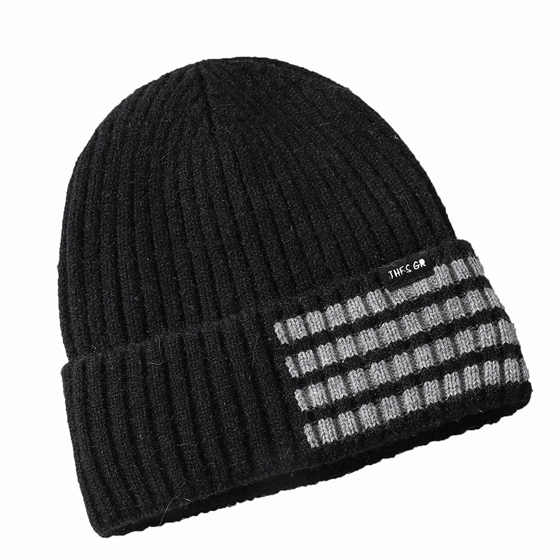Men's Autumn and Winter New Striped Stitching Knitted Hat Plus Velvet Warm Woolen Cap Casual All-match Hood
Men's Autumn and Winter New Striped Stitching Knitted Hat Plus Velvet Warm Woolen Cap Casual All-match Hood