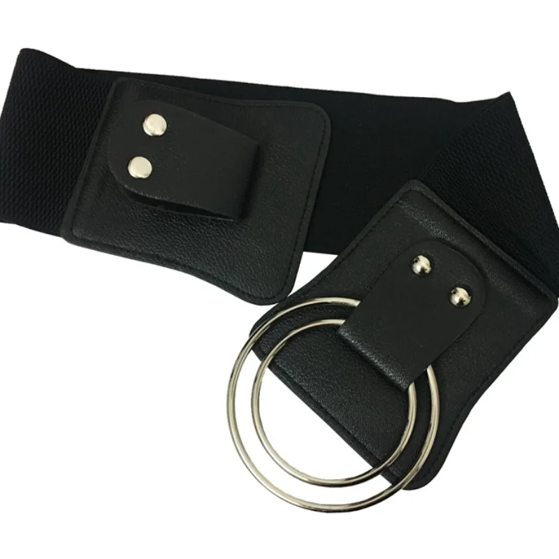 The New Classic Retro Fashion All-Match Round Metal Buckle Black Belt Double Loop Elastic Width Waistband Fashion Dress Belt
The New Classic Retro Fashion All-Match Round Metal Buckle Black Belt Double Loop Elastic Width Waistband Fashion Dress Belt