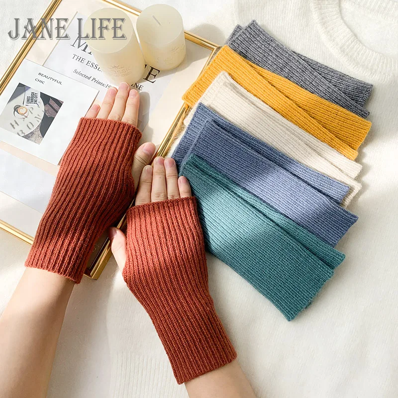 Autumn Winter Women Thicken Warm Knitting Wool Half-finger Stripe Gloves Cute Solid Simple Work Writing Convenient Drive Mittens
Autumn Winter Women Thicken Warm Knitting Wool Half-finger Stripe Gloves Cute Solid Simple Work Writing Convenient Drive Mittens