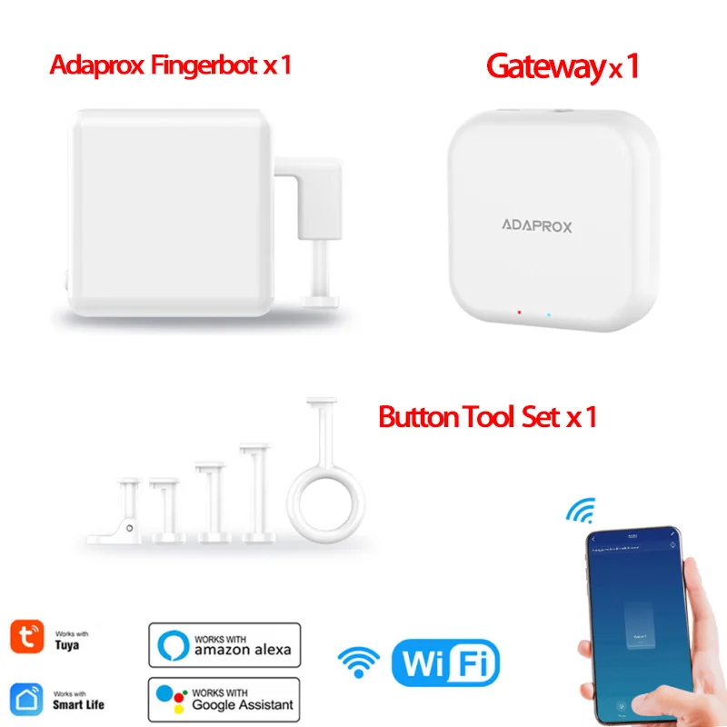 Adaprox Fingerbot The Smallest Robot Smart Life/TUYA App Smart Mechanical Arms Remote Control Work With Alexa Google Assistant
Adaprox Fingerbot The Smallest Robot Smart Life/TUYA App Smart Mechanical Arms Remote Control Work With Alexa Google Assistant