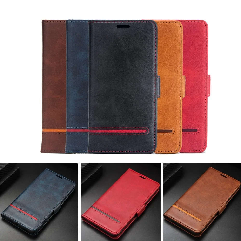 Роскошный чехол для iPhone 8 7 X XS Plus MAX XR откидной кожаный книжка Stitch Book & Samsung Galaxy A50 A70