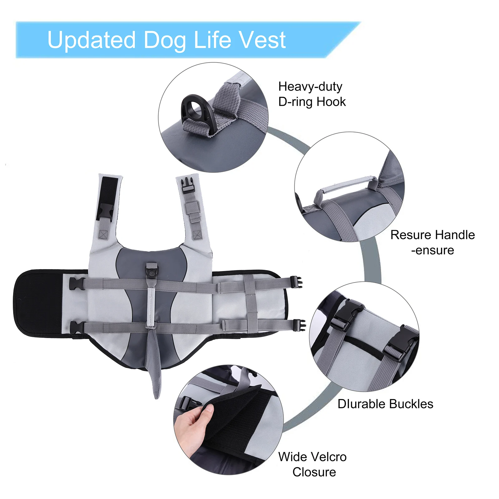 Summer Dog Life Vest High Quality Dogs Life Jacket Shark Vests with Rescue Handle Pet Dogs Safety Swimsuit for Swimming Training
Summer Dog Life Vest High Quality Dogs Life Jacket Shark Vests with Rescue Handle Pet Dogs Safety Swimsuit for Swimming Training