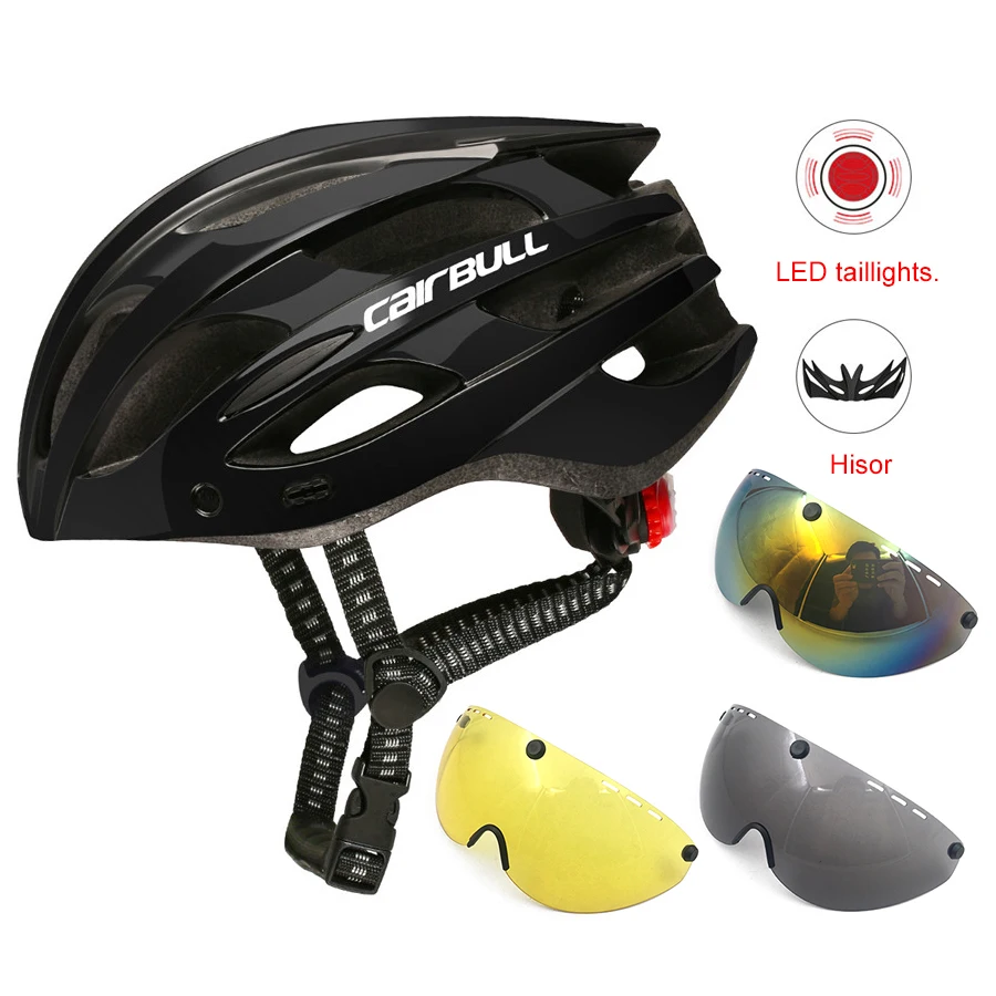 Cairbull LED Light Cycling Helmet Removable Visor With 3 lens Road MTB Mountain bike Helmets men women red/blue/blue/black/gray
Cairbull LED Light Cycling Helmet Removable Visor With 3 lens Road MTB Mountain bike Helmets men women red/blue/blue/black/gray