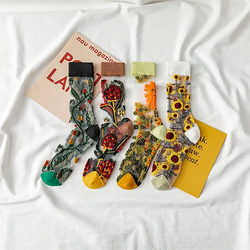 WENYUJH Harajuku New Crystal Silk Tide Socks Funny Sunflowers Vines Flowers Happy Women Socks Casual High Quality Mesh Socks
WENYUJH Harajuku New Crystal Silk Tide Socks Funny Sunflowers Vines Flowers Happy Women Socks Casual High Quality Mesh Socks