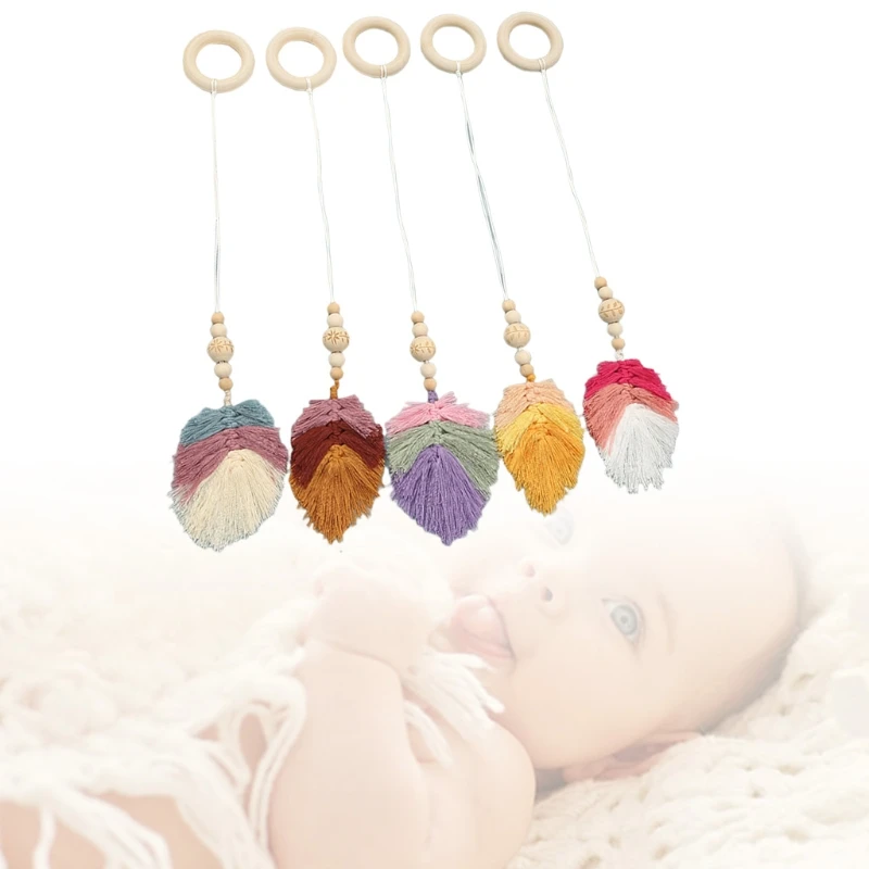 D0AF 5 Pcs/Set Baby Gym Frame Pendant Knitting Leaf Tassel Wooden Ring Teether Rattle
D0AF 5 Pcs/Set Baby Gym Frame Pendant Knitting Leaf Tassel Wooden Ring Teether Rattle