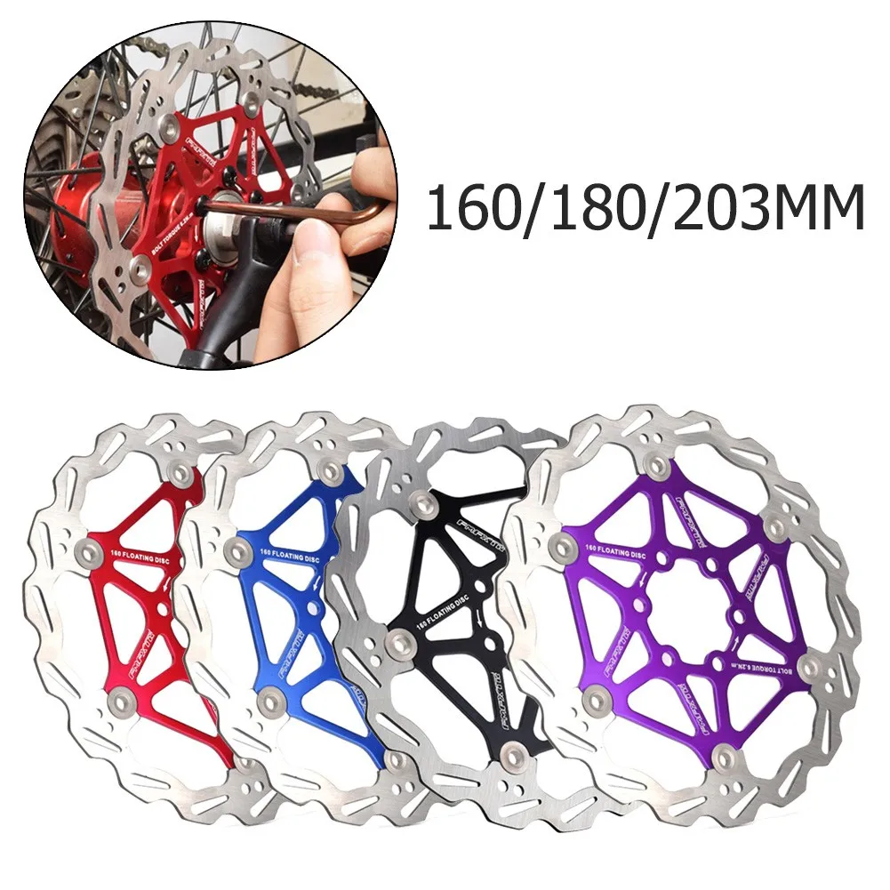 160mm/180mm/203mm MTB Bike Brake Pads Floating Disc Brake Rotor 6 Bolts Quickly Brake Heat Dissipation Reducing Brake Fade
160mm/180mm/203mm MTB Bike Brake Pads Floating Disc Brake Rotor 6 Bolts Quickly Brake Heat Dissipation Reducing Brake Fade