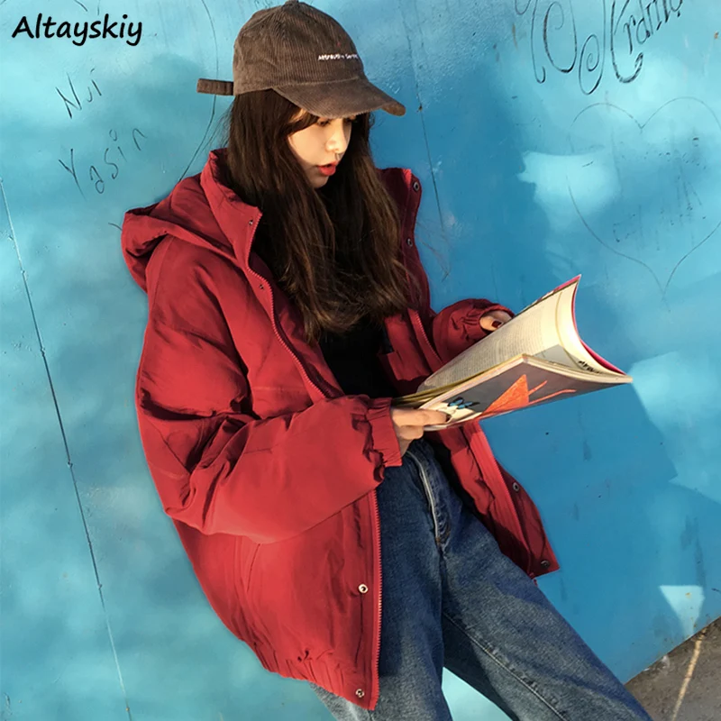 Parkas Women Hooded Thick Warm Solid Loose Couples All-match Harajuku Korean Womens Outwear Chic Buttons Ulzzang Casual Females
Parkas Women Hooded Thick Warm Solid Loose Couples All-match Harajuku Korean Womens Outwear Chic Buttons Ulzzang Casual Females