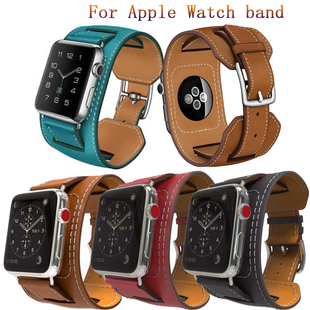 Ремешок кожаный для Apple Watch 40 мм 44 спортивный браслет watch 42 38 Series 1 2 3 4 5 6 | Наручные