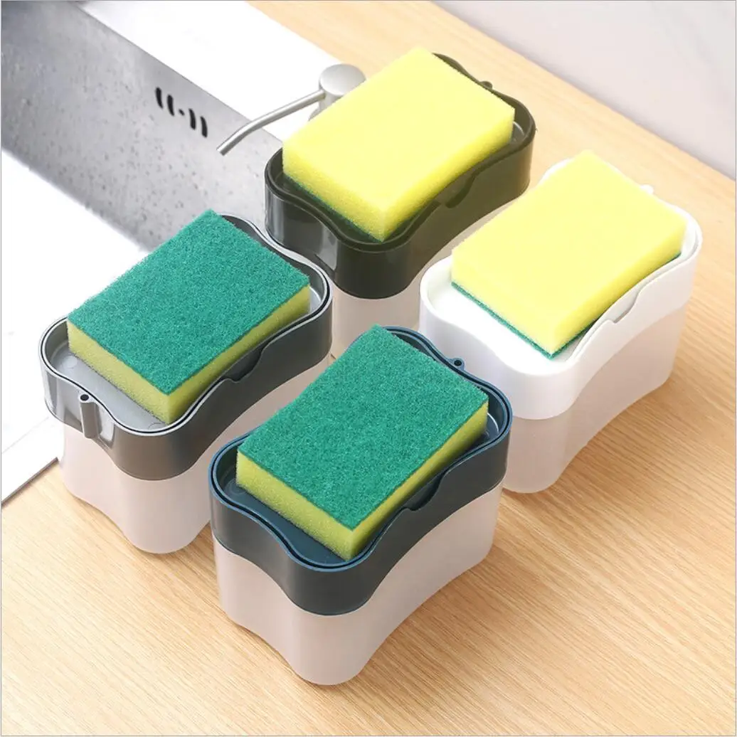 Kitchen Cleaning Brush Dish Soap Box Automatic Liquid Dispenser Liquid Box Scouring Pad Soap Box Storage Box H0453
Kitchen Cleaning Brush Dish Soap Box Automatic Liquid Dispenser Liquid Box Scouring Pad Soap Box Storage Box H0453