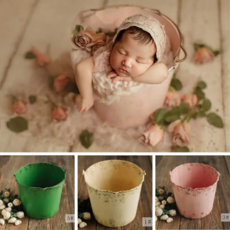 Colorful Iron Buckets Newborn Photography Props Retro Baby Posing Containers Do Old Baby Posing Props Infant Shoot Accessories
Colorful Iron Buckets Newborn Photography Props Retro Baby Posing Containers Do Old Baby Posing Props Infant Shoot Accessories