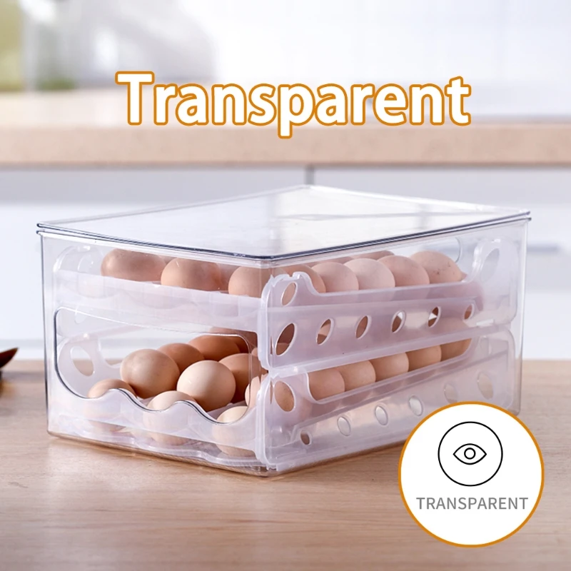C5AD Slide Egg Holders Double Layer Stackable Refrigerator Organizer Clear Plastic Storage Container Box for fridge Freezer
C5AD Slide Egg Holders Double Layer Stackable Refrigerator Organizer Clear Plastic Storage Container Box for fridge Freezer