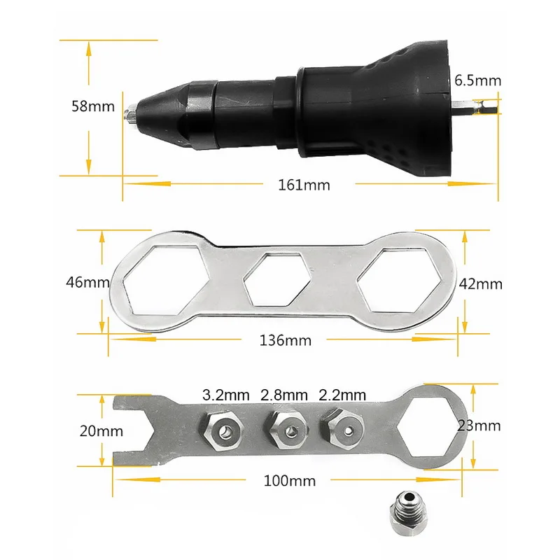 7Pcs/Set Electric Riveter Nut Riveting Tool Cordless Riveting Drill Adaptor Insert Nut Tool with Wrench&Nuts 2.4- 4.8 Rivet Gun
7Pcs/Set Electric Riveter Nut Riveting Tool Cordless Riveting Drill Adaptor Insert Nut Tool with Wrench&Nuts 2.4- 4.8 Rivet Gun