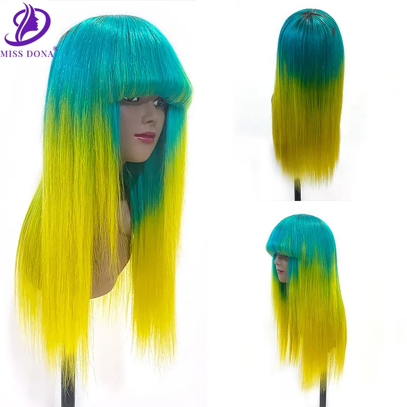 Miss Dona Brazilian Straight Wig With Bangs Fringe Colored 220% Remy Full Machine Made HumanColored Wig Ombre 100% Human Hair 
Miss Dona Brazilian Straight Wig With Bangs Fringe Colored 220% Remy Full Machine Made HumanColored Wig Ombre 100% Human Hair