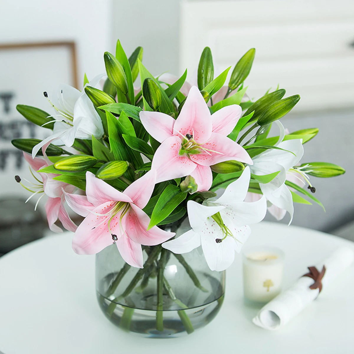 LuanQI 1Pc Real Touch PVC Artificial Flower Lily Bouquet For Wedding Decoration Home Table Accessory Party Valentine's Day Gifts
LuanQI 1Pc Real Touch PVC Artificial Flower Lily Bouquet For Wedding Decoration Home Table Accessory Party Valentine's Day Gifts