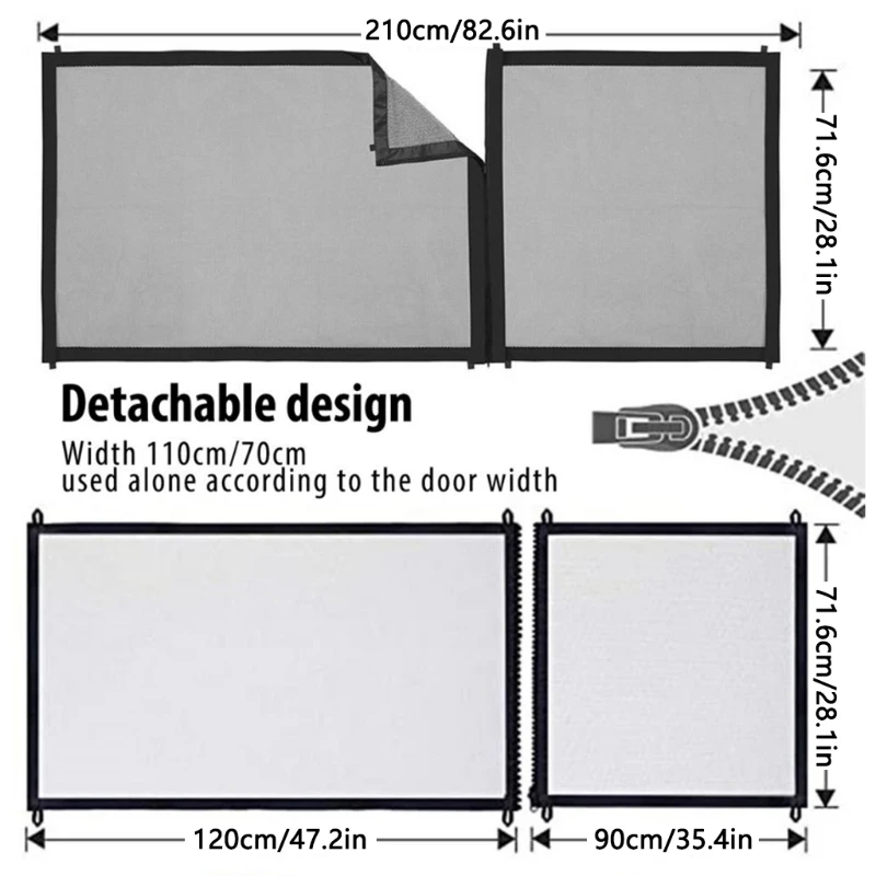 Magic Gate for Dogs 28 Inch Tall Zipper Fence Mesh Gate Removable for the House Doorway Stairs Maximum Width 82.6 Inch
Magic Gate for Dogs 28 Inch Tall Zipper Fence Mesh Gate Removable for the House Doorway Stairs Maximum Width 82.6 Inch