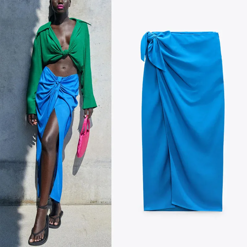 Woman Summer Casual Solid Color Skirt Za 2021 Fashion Side Lacing Bow-knot Folds Design Vintage Front Split Side Zipper Skirt
Woman Summer Casual Solid Color Skirt Za 2021 Fashion Side Lacing Bow-knot Folds Design Vintage Front Split Side Zipper Skirt