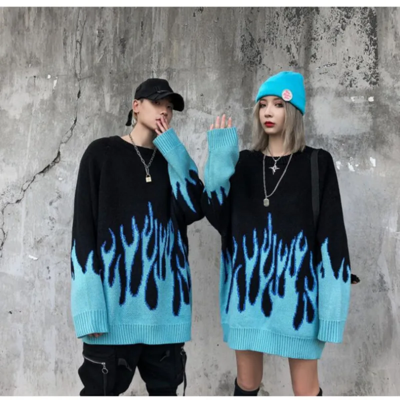 Men's and women's casual knitted sweaters, hip-hop style, round neck, Korean style
Men's and women's casual knitted sweaters, hip-hop style, round neck, Korean style
