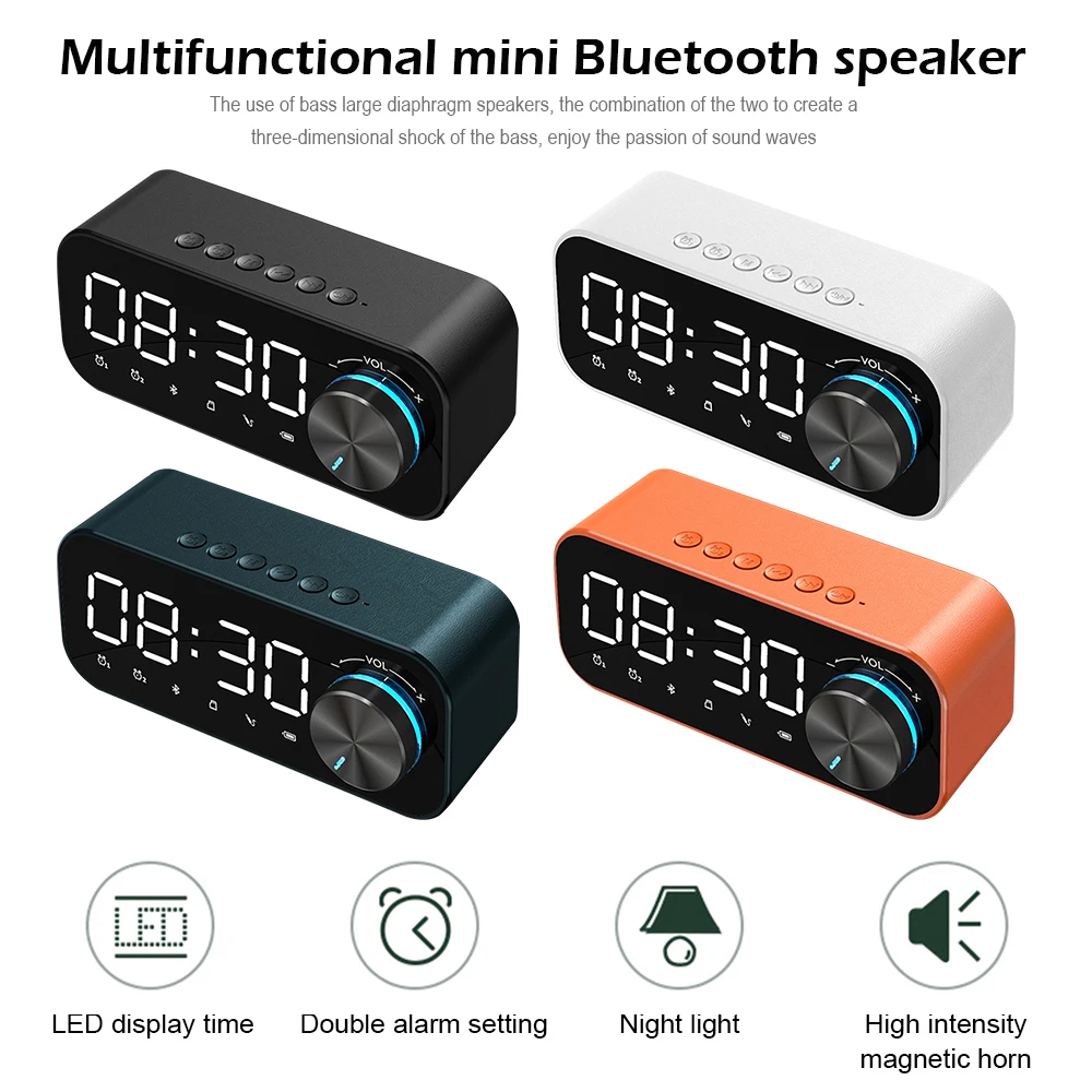 Portable Speakers Bluetooth LED Alarm Clock Mirror Digital Display Radio Alarm Clock Wireless Loudspeaker TF Music Radio Player
Portable Speakers Bluetooth LED Alarm Clock Mirror Digital Display Radio Alarm Clock Wireless Loudspeaker TF Music Radio Player