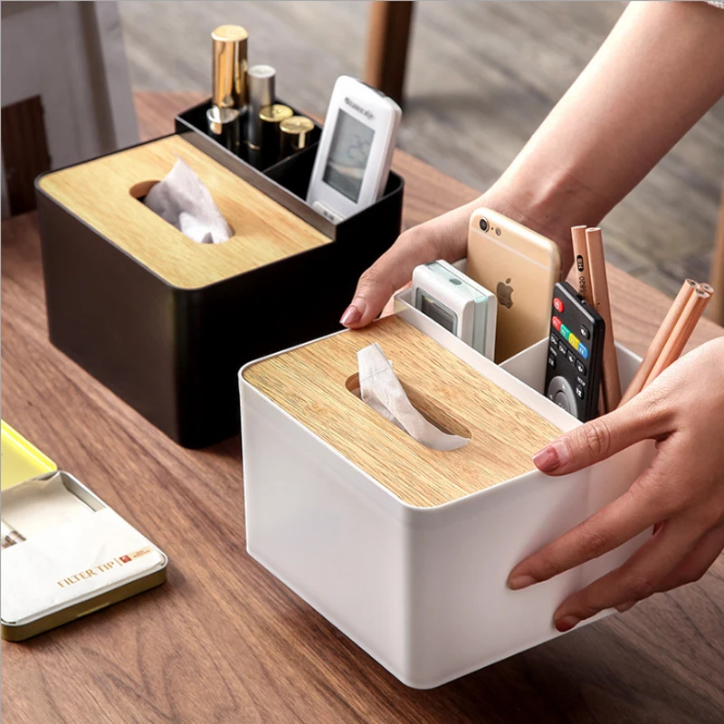 Solid Wood Cover Multi-function Tissue Box Black And White Two-color Debris Storage Box
Solid Wood Cover Multi-function Tissue Box Black And White Two-color Debris Storage Box