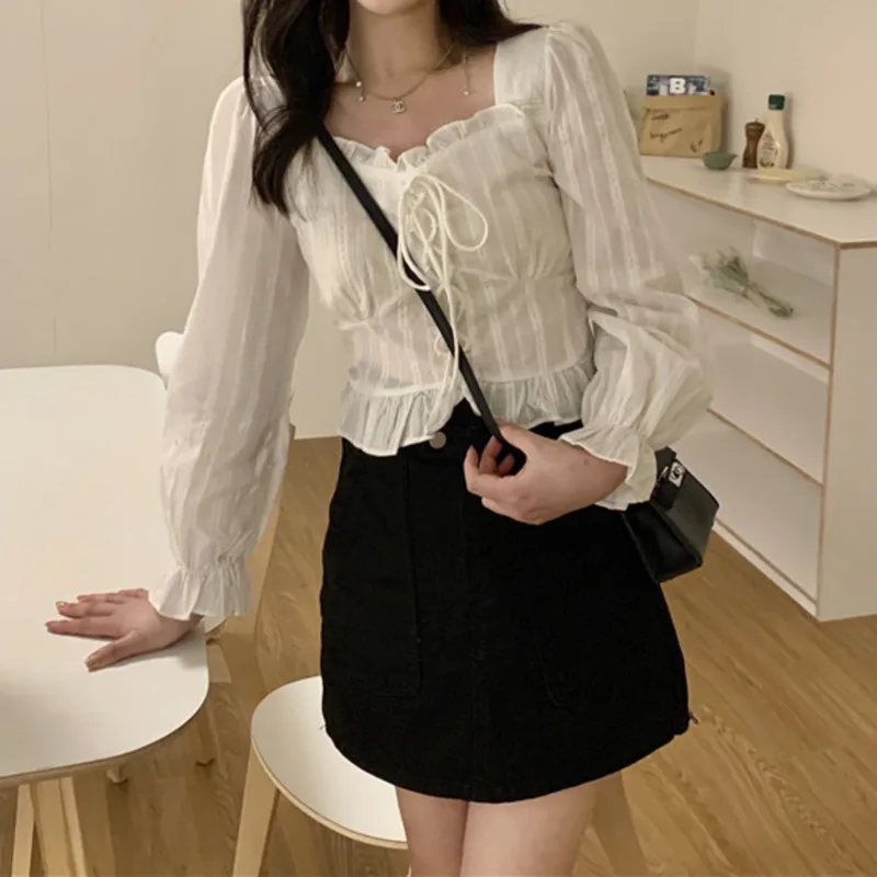 Топ для ранней осени, Новая женская рубашка 2021, французская Милая Короткая рубашка с длинным рукавом и юбкой-годе, шикарная рубашка с принто...
Топ для ранней осени, Новая женская рубашка 2021, французская Милая Короткая рубашка с длинным рукавом и юбкой-годе, шикарная рубашка с принто...