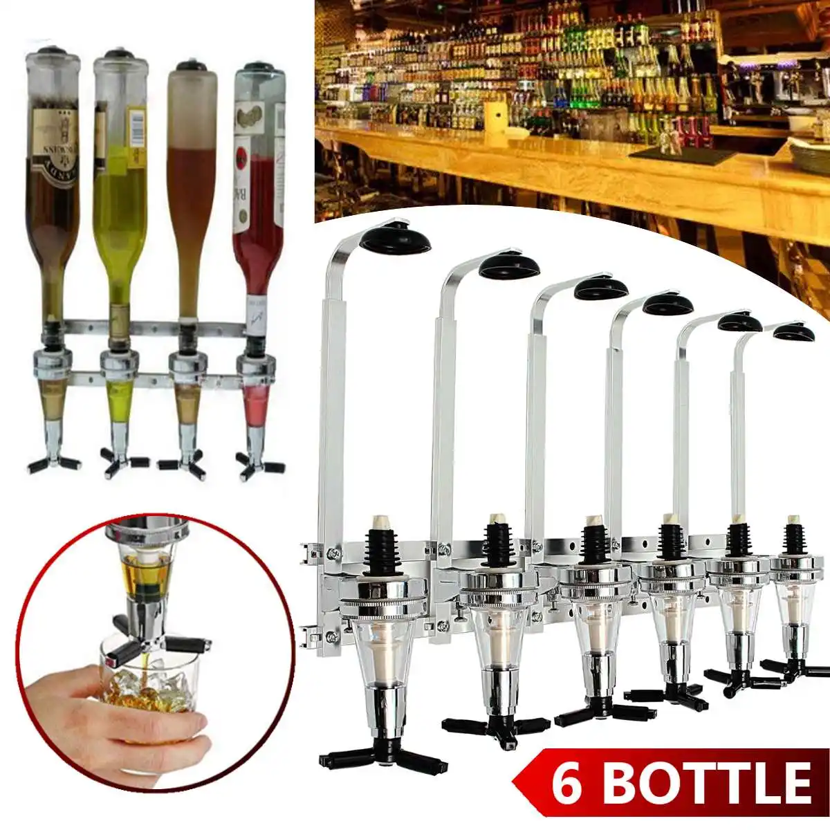 6 Bottle Wall Mounted Liquor Dispenser Bar Butler Wine Dispenser Alcohol Bottle Dispenser Drinking Pourer
6 Bottle Wall Mounted Liquor Dispenser Bar Butler Wine Dispenser Alcohol Bottle Dispenser Drinking Pourer