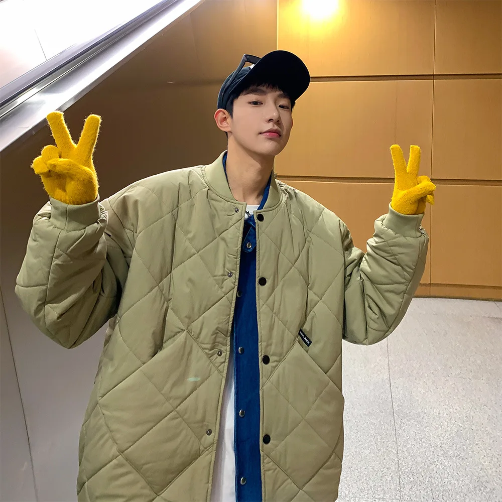 2021 autumn and winter men's baseball padded jacket Japanese simple diamond casual padded jacket tide loose
2021 autumn and winter men's baseball padded jacket Japanese simple diamond casual padded jacket tide loose