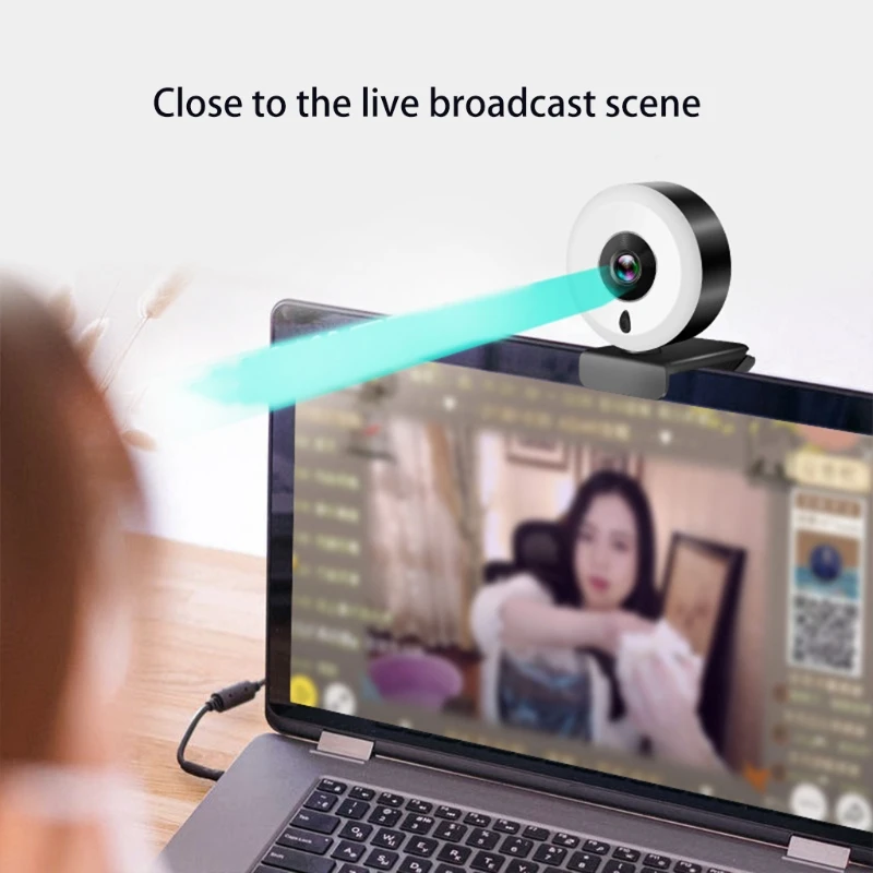Computer camera with fill light 1080P Webcam HD USB for live broadcast With noise reduction beauty function 
Computer camera with fill light 1080P Webcam HD USB for live broadcast With noise reduction beauty function
