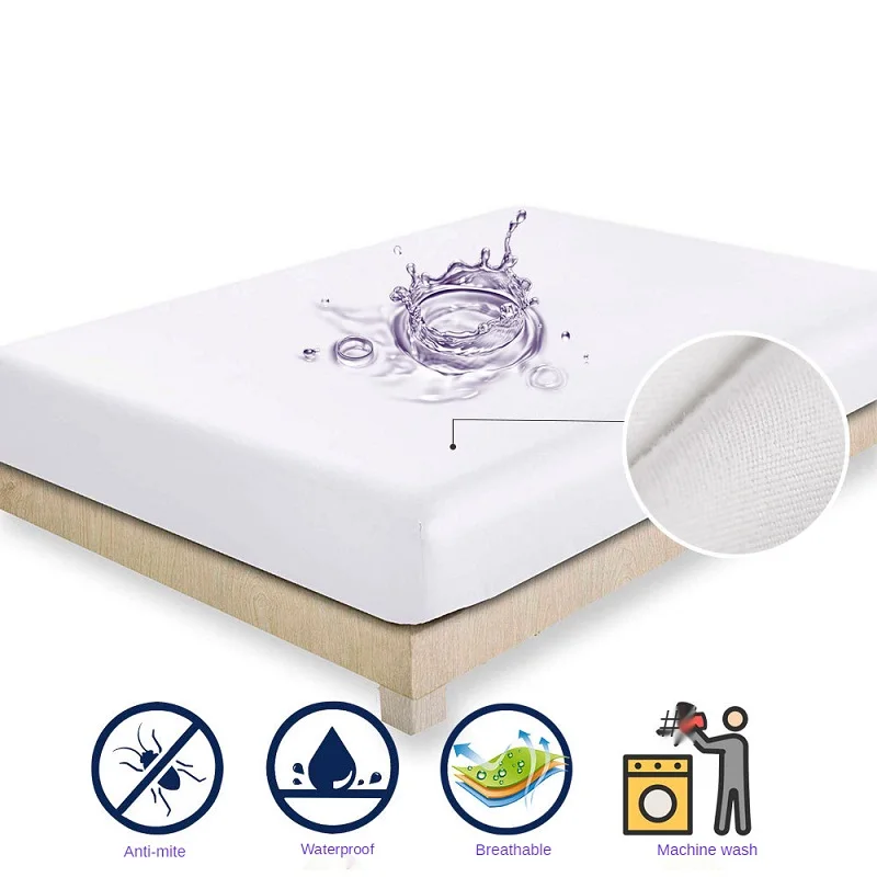 Solid Waterproof Mattress Protector with Elastic Band Sanding Breathable Bed Mattress Cover Anti-mite&Washable
Solid Waterproof Mattress Protector with Elastic Band Sanding Breathable Bed Mattress Cover Anti-mite&Washable