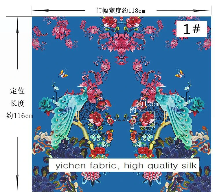 116cm*118cm Natural Silk Fabric Peacock Flower Print Stretch Real Silk Cheongsam Dress Cloth Elastic Satin Blue Red
116cm*118cm Natural Silk Fabric Peacock Flower Print Stretch Real Silk Cheongsam Dress Cloth Elastic Satin Blue Red