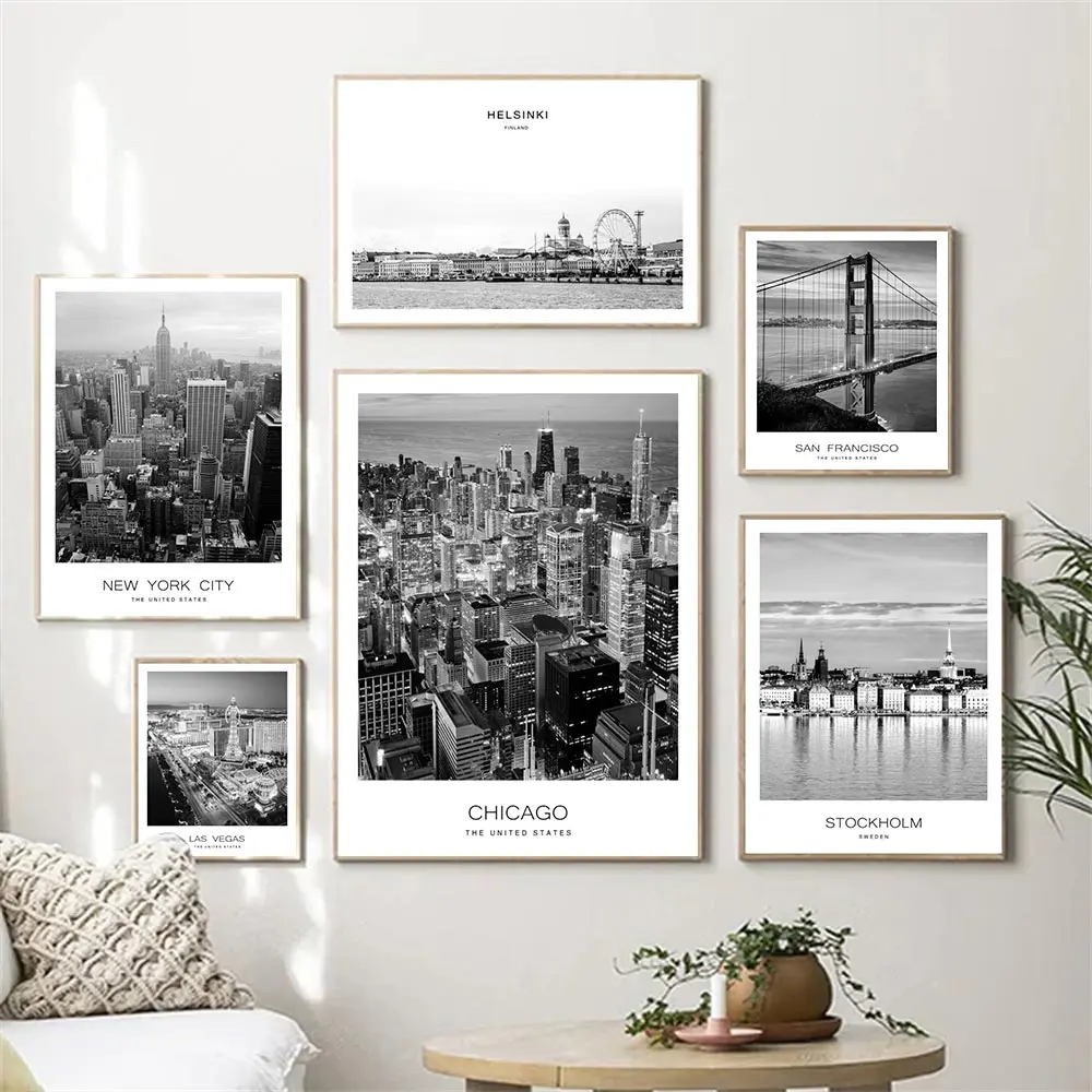 Modern World City Landscape Poster Paris London Canvas Painting New York Prints Black White Wall Art Pictures Living Room Decor
Modern World City Landscape Poster Paris London Canvas Painting New York Prints Black White Wall Art Pictures Living Room Decor