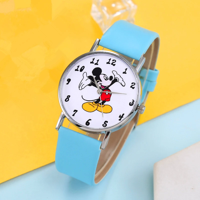 Часы наручные Disney с изображением Микки Мауса модные повседневные кварцевые из