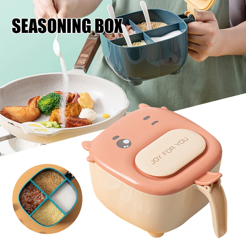 4 Grids Seasoning Box PP Condiments Spice Spoons Handle Large Capacity Kitchen Supplies Storage Set Cozinha Storage Containers
4 Grids Seasoning Box PP Condiments Spice Spoons Handle Large Capacity Kitchen Supplies Storage Set Cozinha Storage Containers