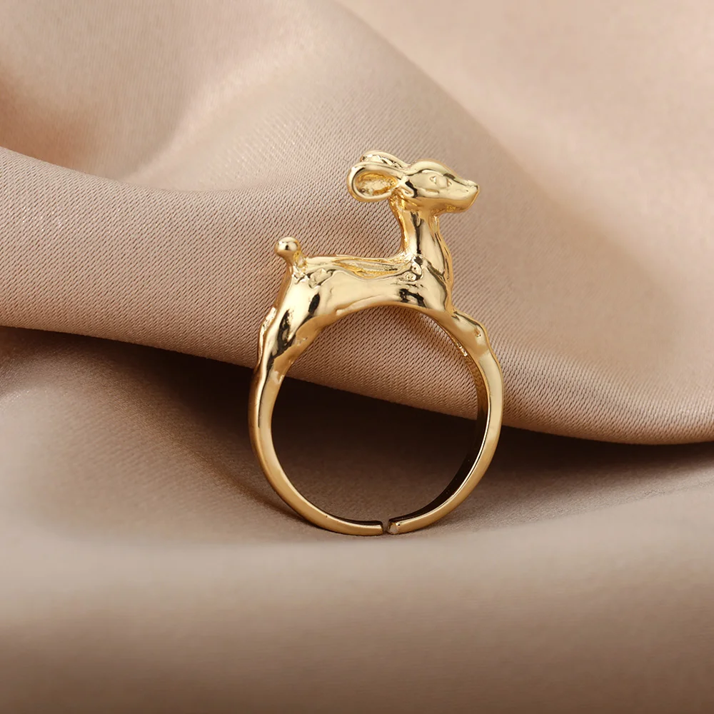 Aesthetic Animal Fawn Rings For Women Vintage Open Adjustable 3D Cartoon Deer Ring Couple Wedding Ring Jewlery Birthday Gift
Aesthetic Animal Fawn Rings For Women Vintage Open Adjustable 3D Cartoon Deer Ring Couple Wedding Ring Jewlery Birthday Gift