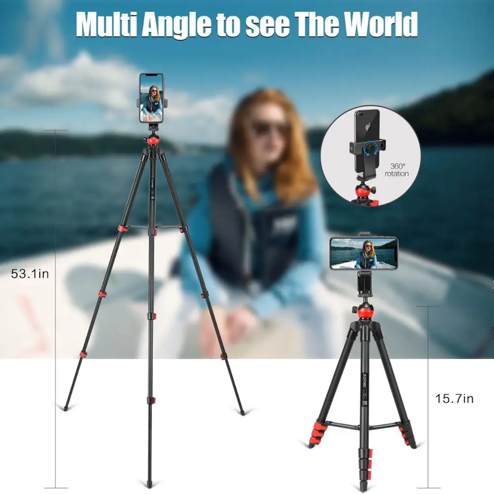 ZOMEI T60 photography selfie flexible universal tripod Stand Tripode with ball head tripod phone adapter for Smartphone Camera
ZOMEI T60 photography selfie flexible universal tripod Stand Tripode with ball head tripod phone adapter for Smartphone Camera