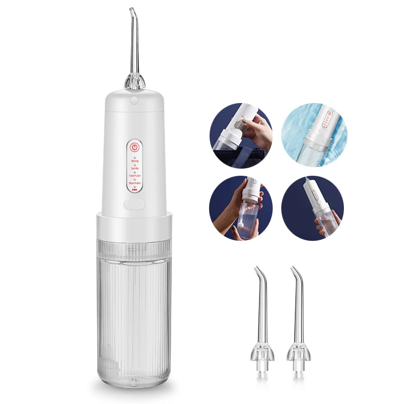 Portable Oral Irrigator 4 Modes USB Rechargeable Water Floss Dental Water 200ml Irrigator Oral Care Dental Teeth Cleaner 2 Jet
Portable Oral Irrigator 4 Modes USB Rechargeable Water Floss Dental Water 200ml Irrigator Oral Care Dental Teeth Cleaner 2 Jet