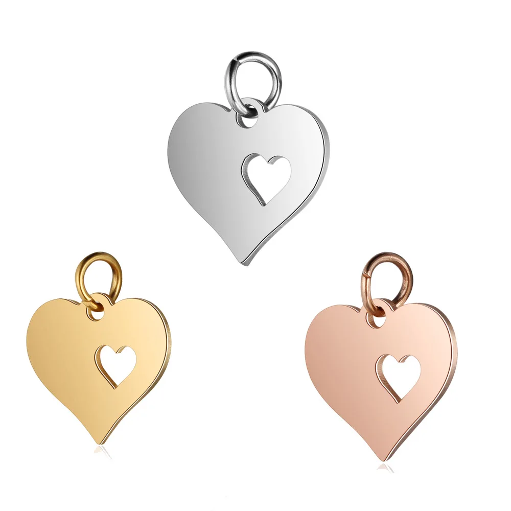 Stainless Steel Heart in Heart Charm Metal Gold/Rose Gold/Steel Color Pendant Polish13*16mm Handmade Accessories
Stainless Steel Heart in Heart Charm Metal Gold/Rose Gold/Steel Color Pendant Polish13*16mm Handmade Accessories