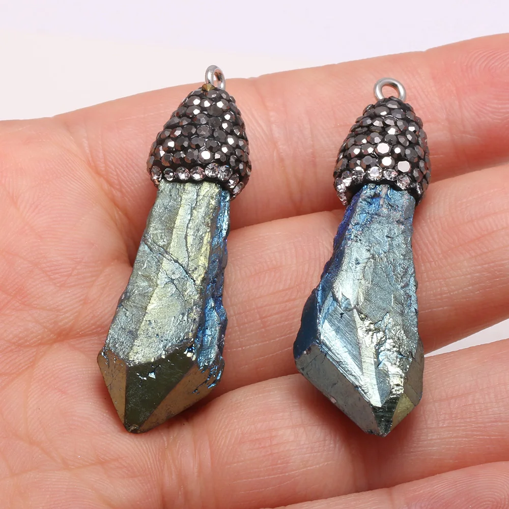 New Unshaped Crystal Natural Stone Pendants Making for Jewelry Necklace Charm Accessories For Women Size 10x30-15x40mm 
New Unshaped Crystal Natural Stone Pendants Making for Jewelry Necklace Charm Accessories For Women Size 10x30-15x40mm